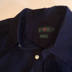 J Crew XL cotton poplin navy shirt